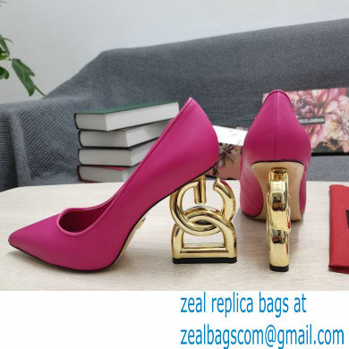 Dolce  &  Gabbana Heel 10.5cm Leather Pumps Fuchsia with DG Pop Heel 2021